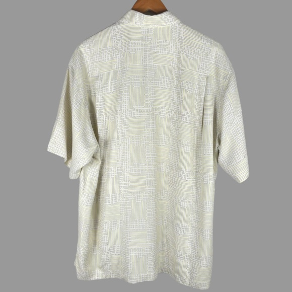Tommy Bahama 100% Slk Retro Geometric Print Short Sleeve Camp Shirt Size Large - Picture 3 of 14